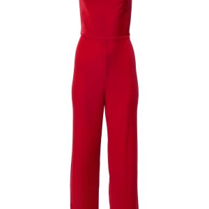 Velvet Cowl-Neck Jumpsuit - Red - Image 5