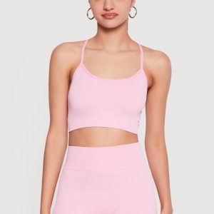 Seamless Criss Cross Back Detail Sports Bra
