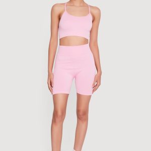 Seamless Criss Cross Back Detail Sports Bra - Image 2