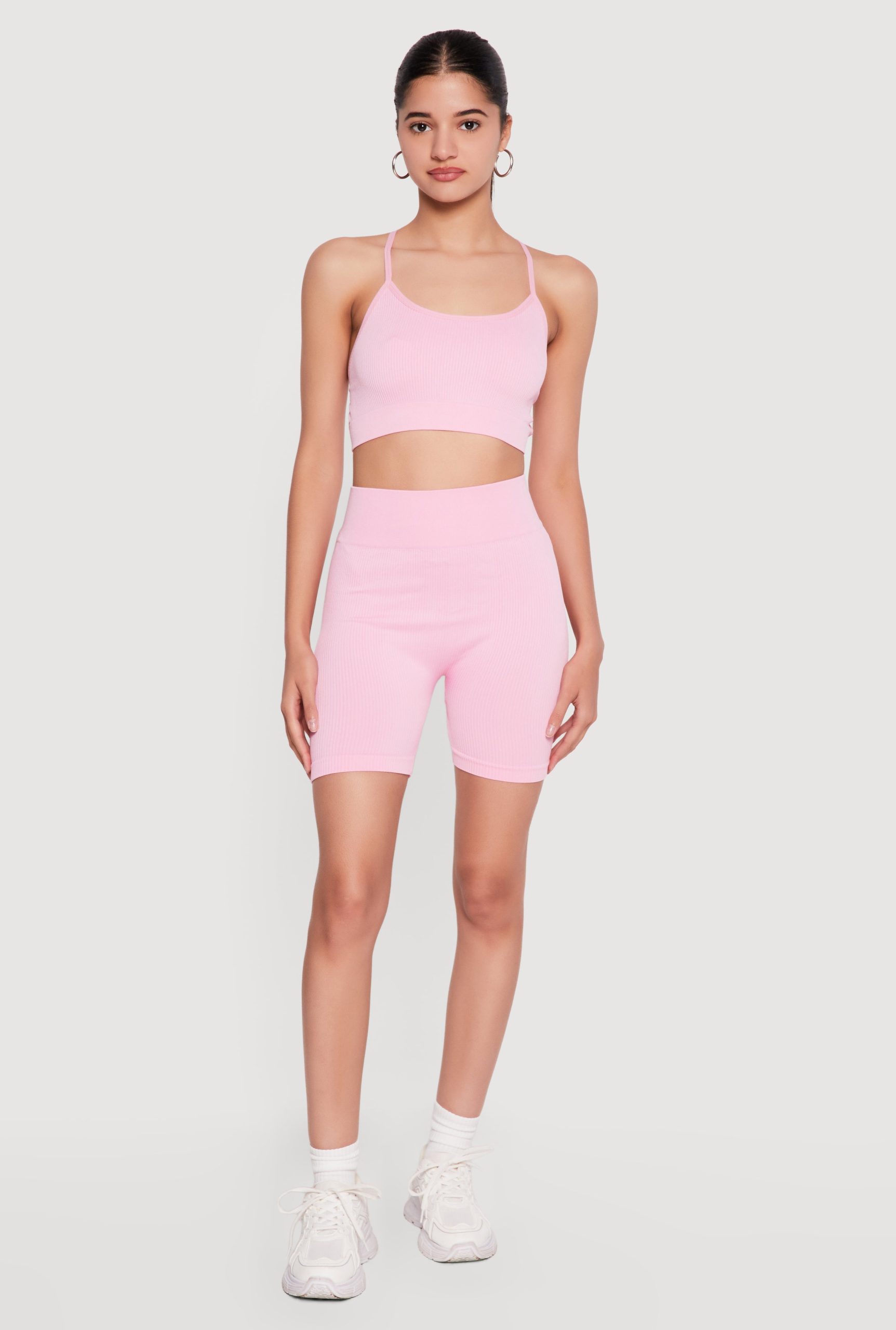 Seamless Criss Cross Back Detail Sports Bra - Image 2