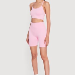 Seamless Criss Cross Back Detail Sports Bra - Image 3