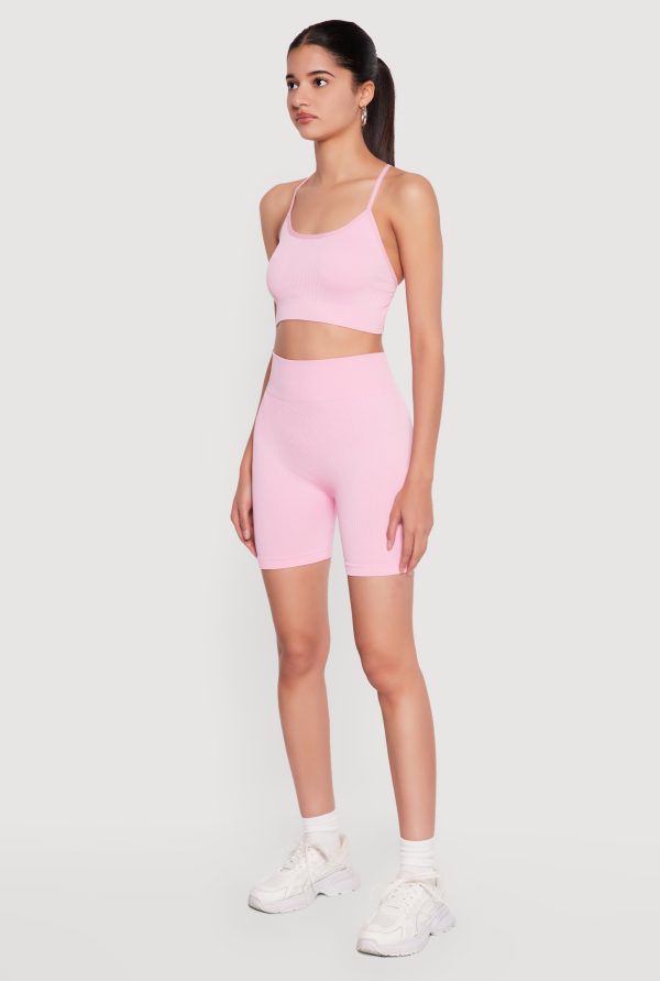 Seamless Criss Cross Back Detail Sports Bra