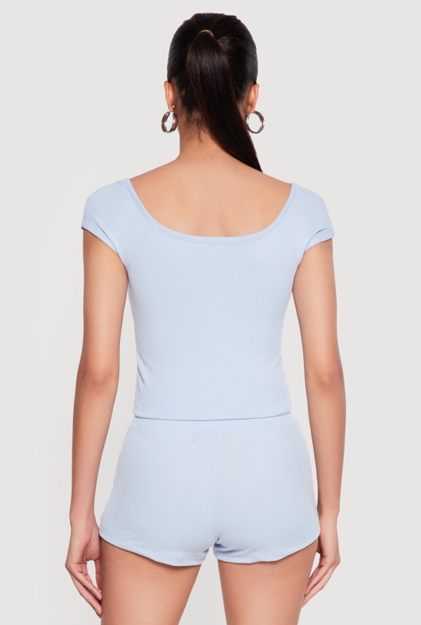 3 New York Graphic V Neck Crop Top