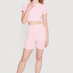 Seamless Compression Rib Knit Shorts