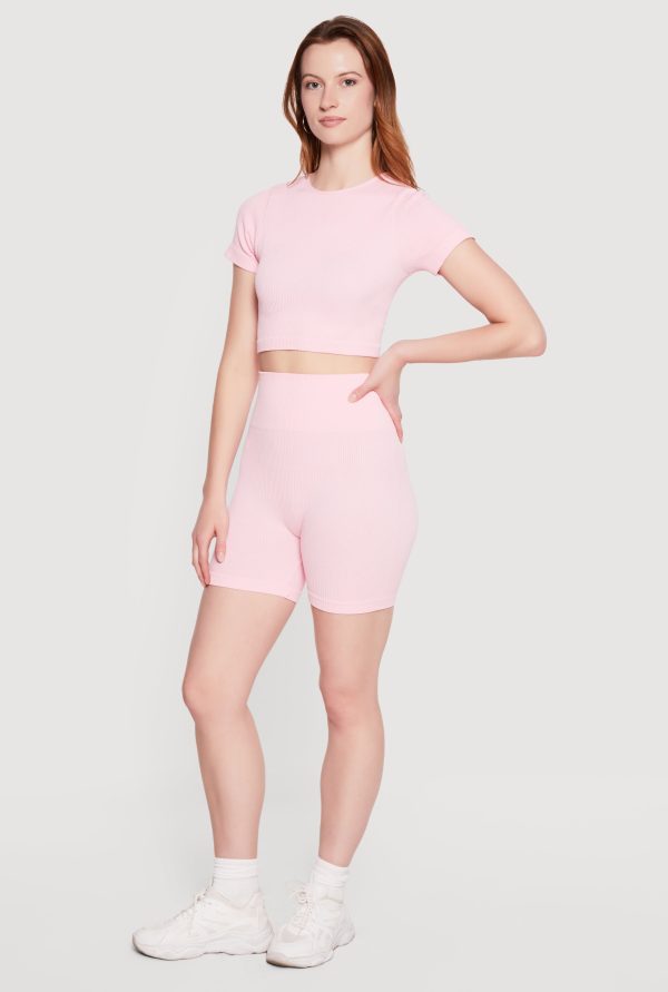Seamless Compression Rib Knit Shorts
