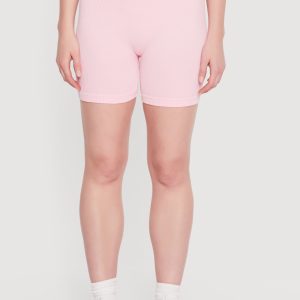 Seamless Compression Rib Knit Shorts - Image 3