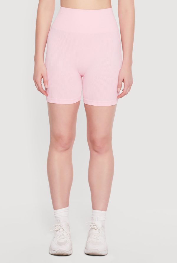 Seamless Compression Rib Knit Shorts