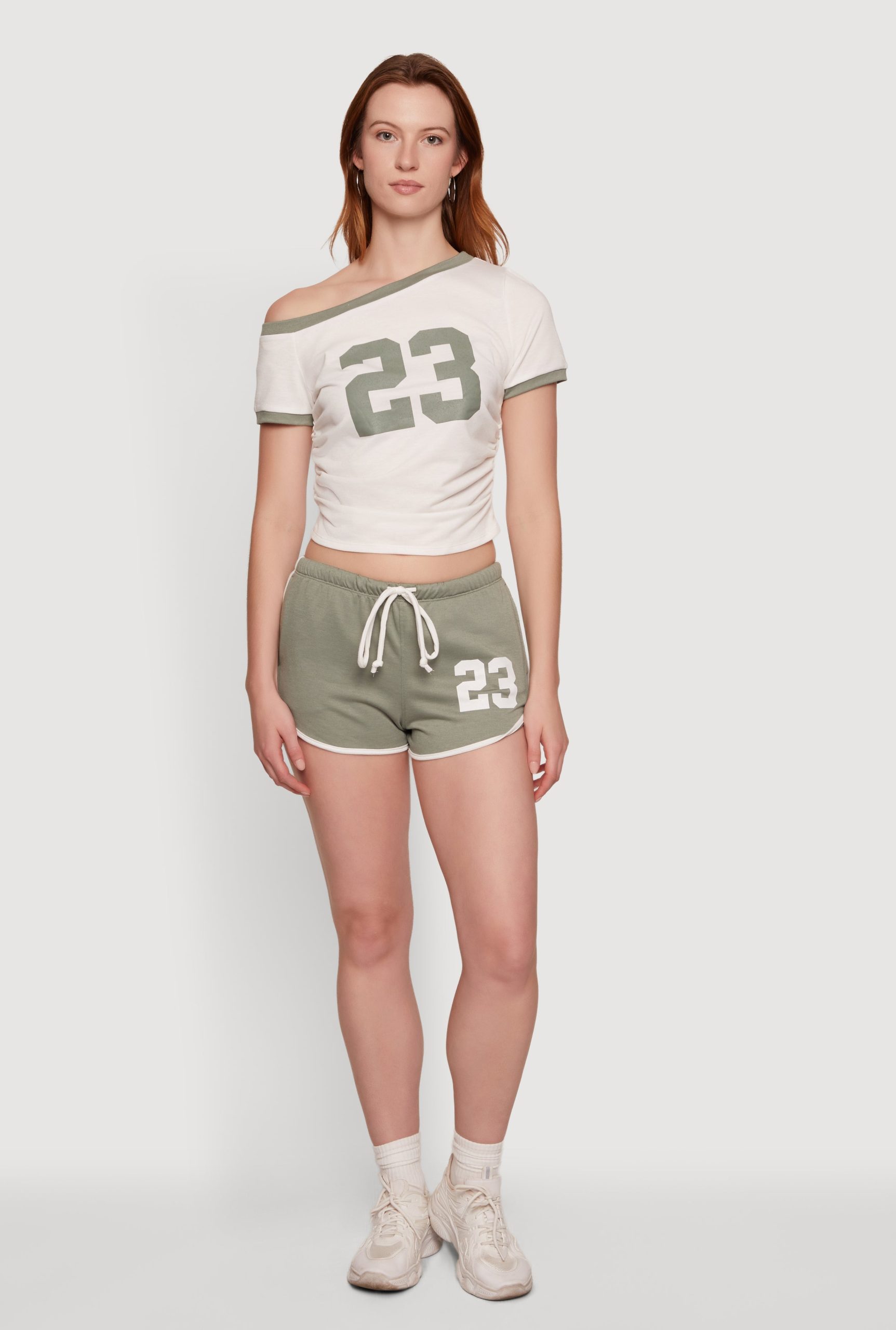 Asymmetrical Neckline 23 Graphic Tee - Image 2