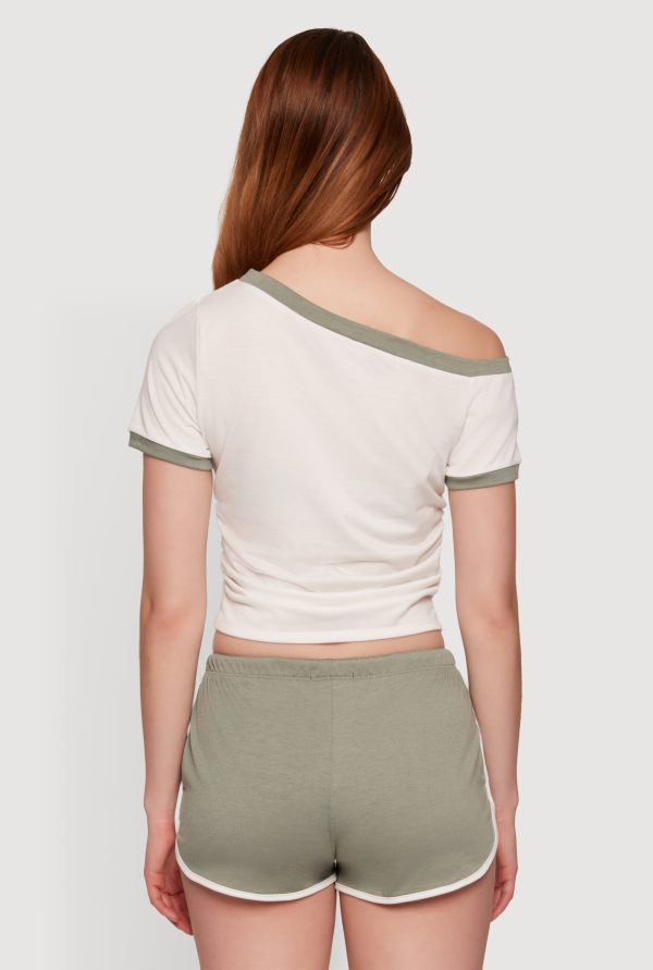 Asymmetrical Neckline 23 Graphic Tee