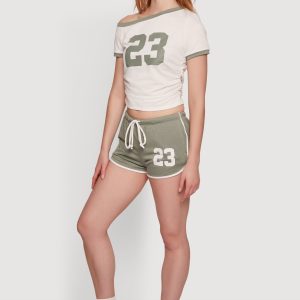 23 Graphic Drawstring Waist Dolphin Shorts - Image 2