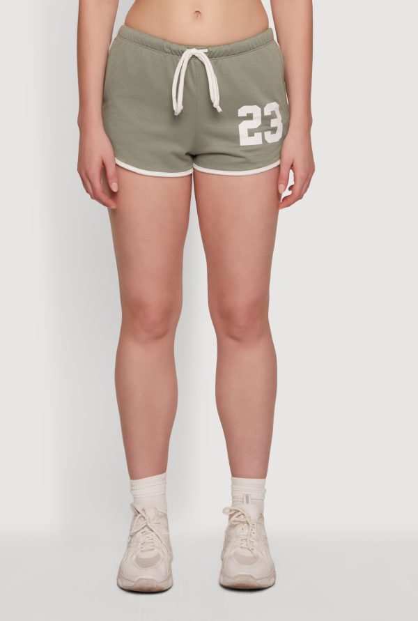 23 Graphic Drawstring Waist Dolphin Shorts