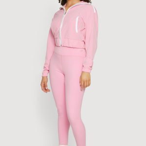 Contrast Trim Zip Front Cropped Track Jacket - Image 3
