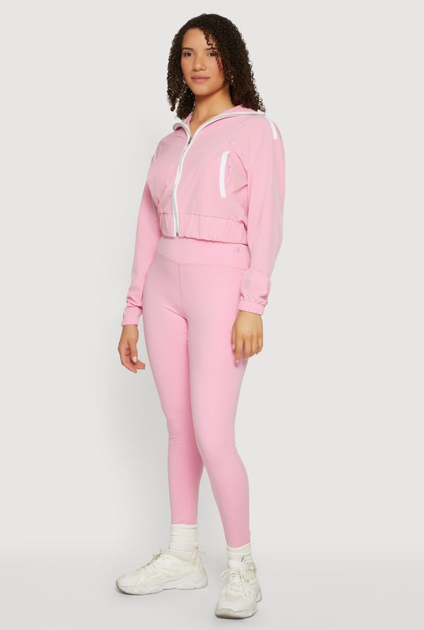 Contrast Trim Zip Front Cropped Track Jacket