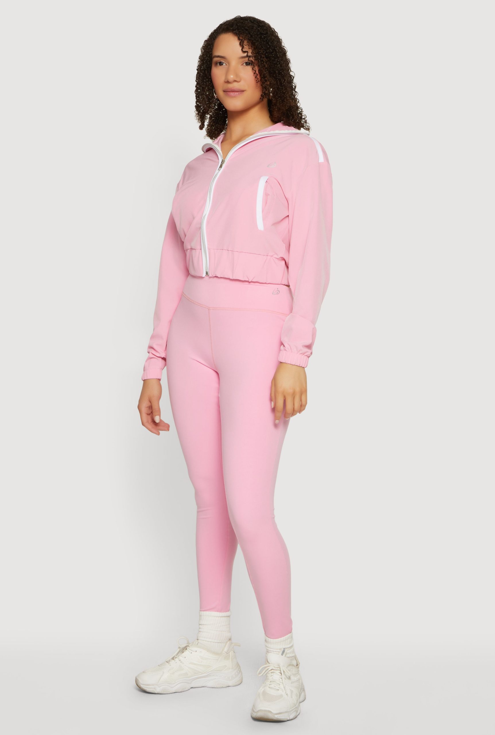 Contrast Trim Zip Front Cropped Track Jacket - Image 3