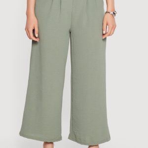 Crepe Knit High Waisted Pleated Pants - Image 3