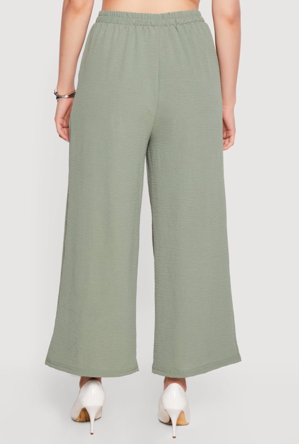 Crepe Knit High Waisted Pleated Pants