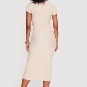 Short Sleeve Textured Knit Polo Dress - Image 3
