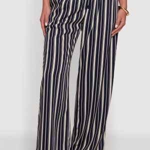 Smocked High Waisted Striped Palazzo Pants - Image 3