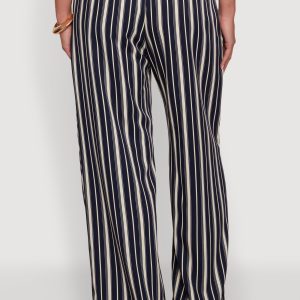 Smocked High Waisted Striped Palazzo Pants - Image 5