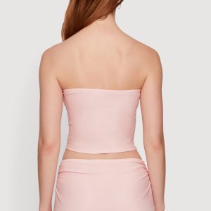 Floral Mesh Cropped Tube Top - Image 5