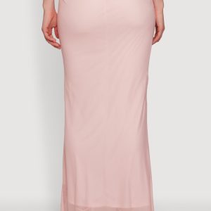 Flower Print Mesh Maxi Skirt - Image 5