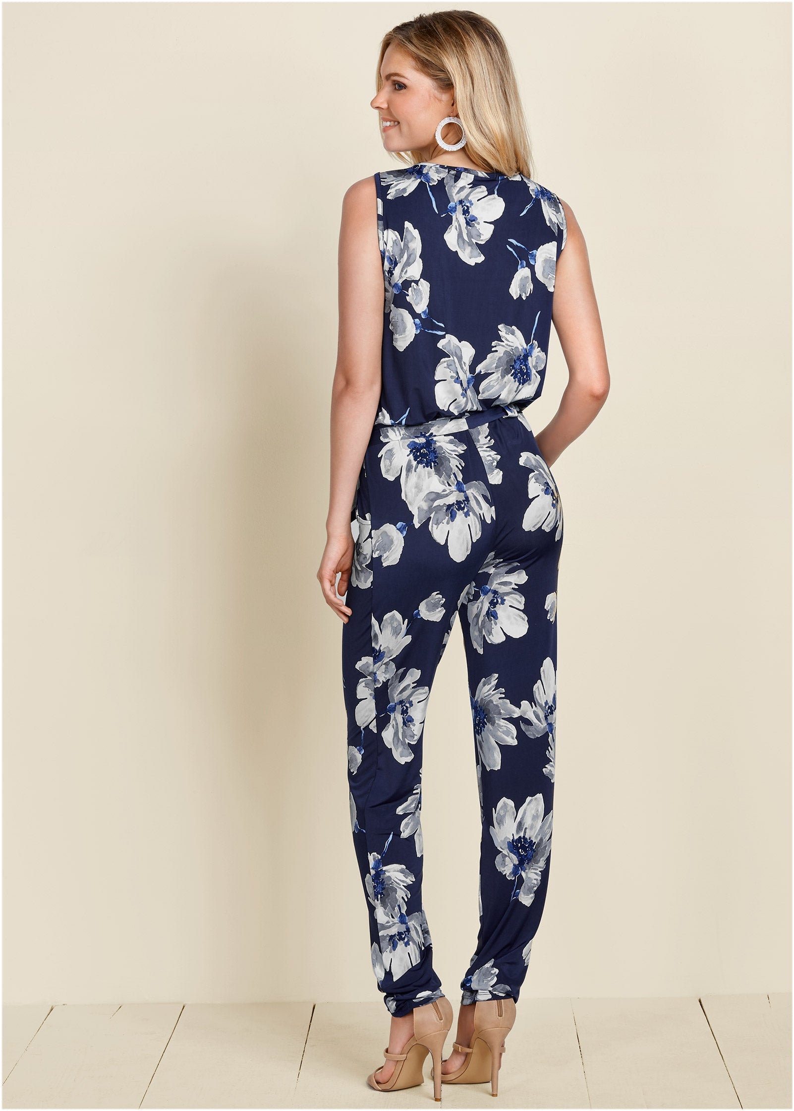 Floral Print Jumpsuit - Navy Multi - Image 2