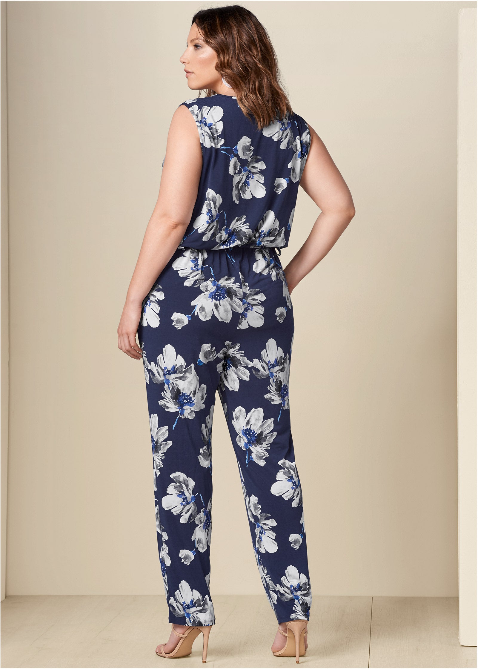 Floral Print Jumpsuit - Navy Multi - Image 6