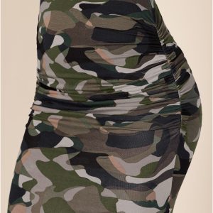 Ruched Tank Dress - Olive Multi - Image 3