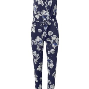 Floral Print Jumpsuit - Navy Multi - Image 4