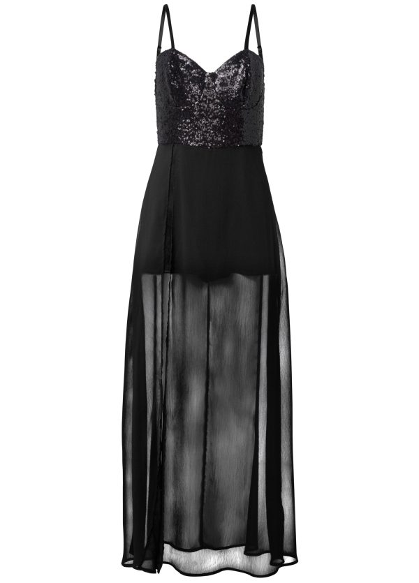 Sequin Top Overlay Romper - Black