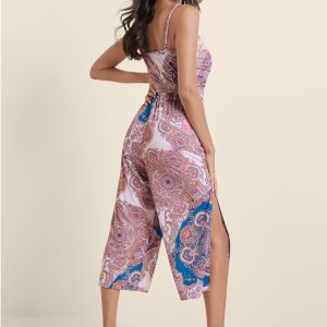 Paisley Print Jumpsuit - Pink Multi - Image 2