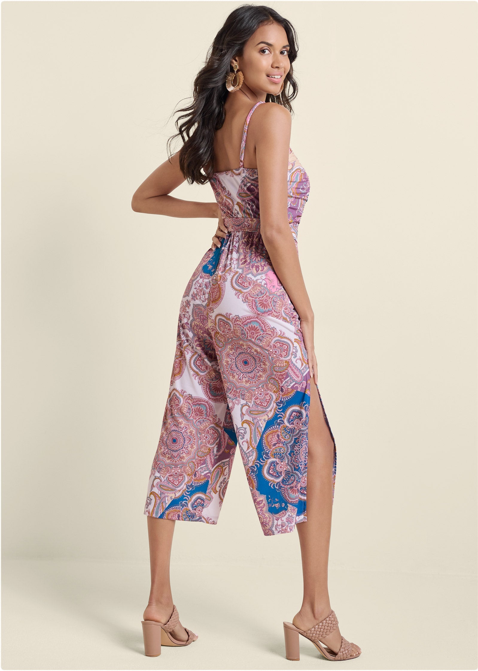 Paisley Print Jumpsuit - Pink Multi - Image 2