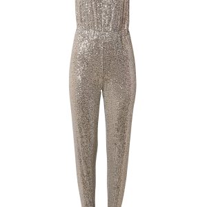 Strapless Sequin Jumpsuit - Champagne - Image 5