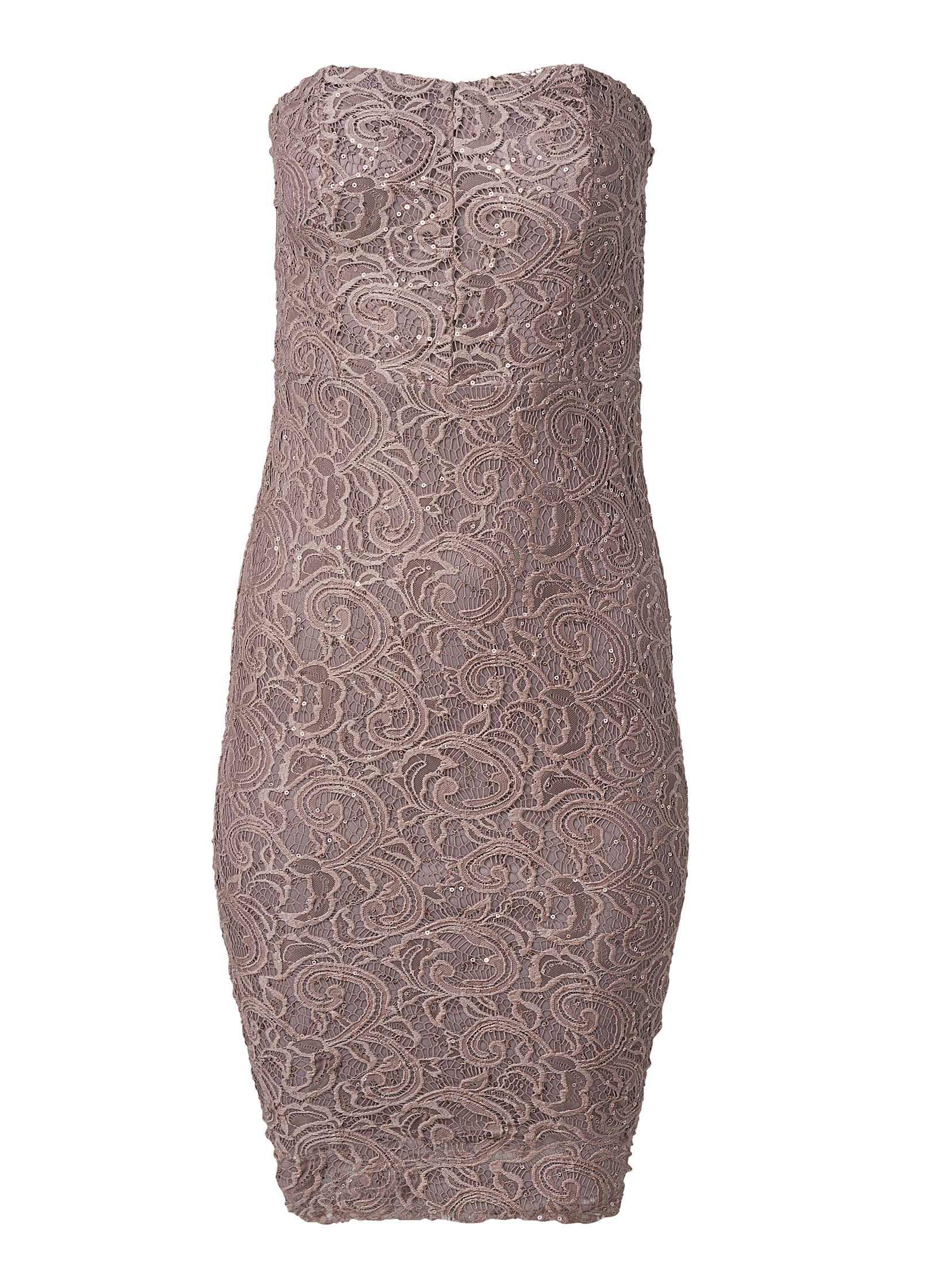 Strapless Lace Dress - Mocha - Image 5