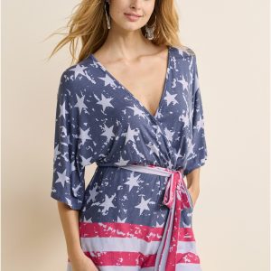 Americana Romper  - Blue Multi