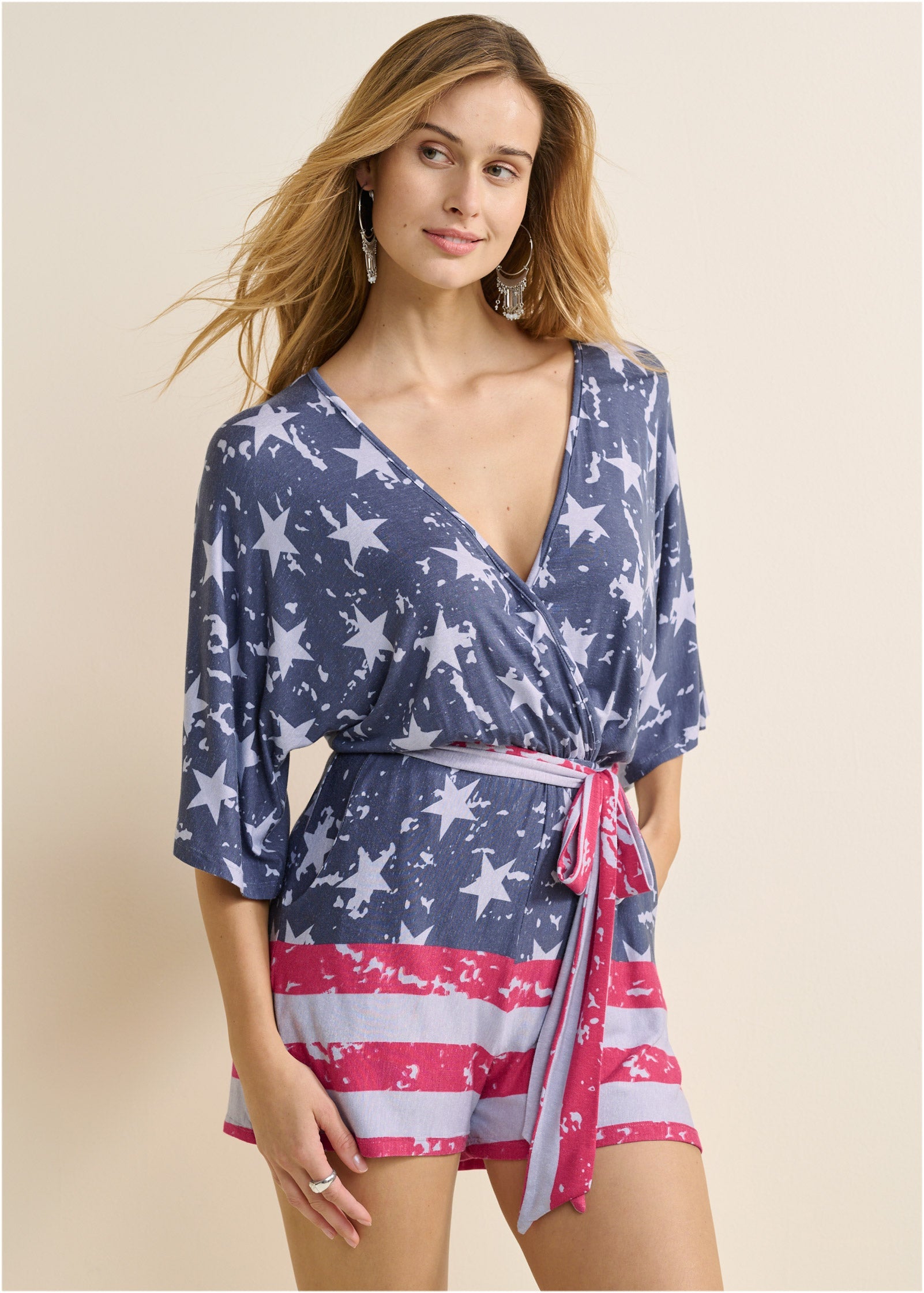 Americana Romper  - Blue Multi - Image 1