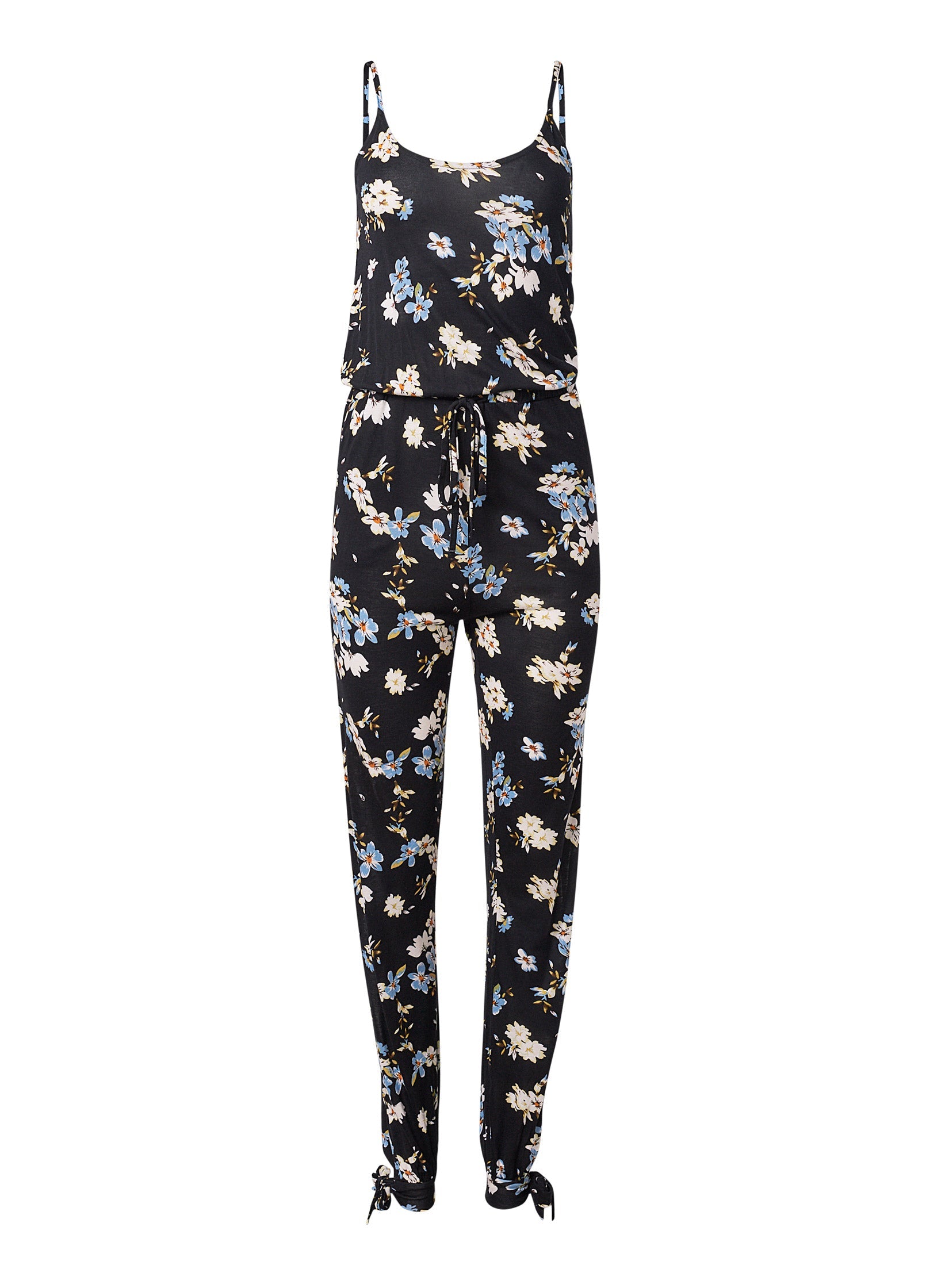 Slit Detail Jumpsuit - Black & Blue - Image 5