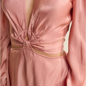 Side Cutout Romper  - Rose - Image 3