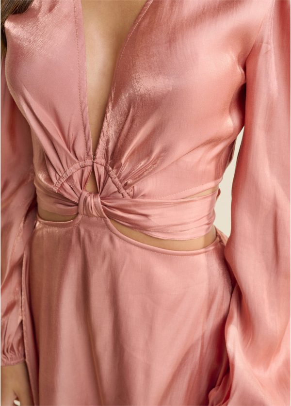 Side Cutout Romper  - Rose