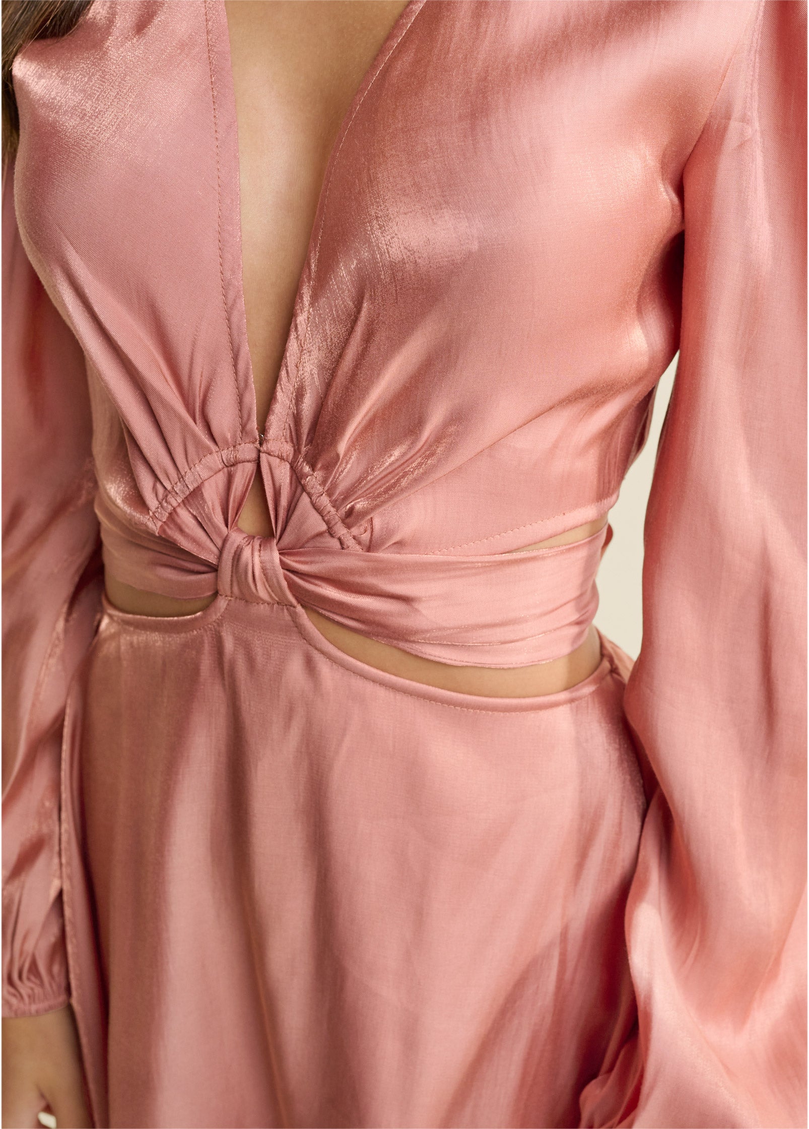 Side Cutout Romper  - Rose - Image 3