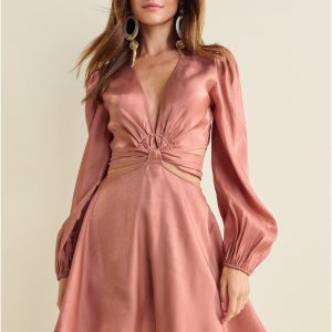 Side Cutout Romper  - Rose - Image 1