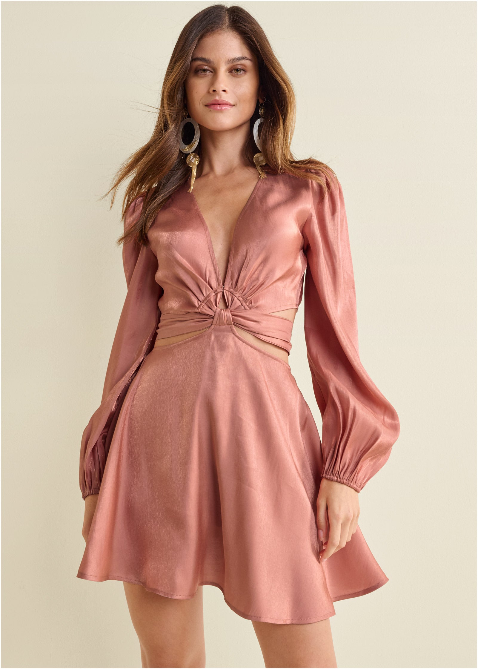 Side Cutout Romper  - Rose - Image 1