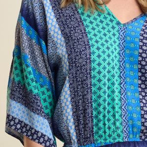 Mixed Print Romper - Green Multi - Image 4