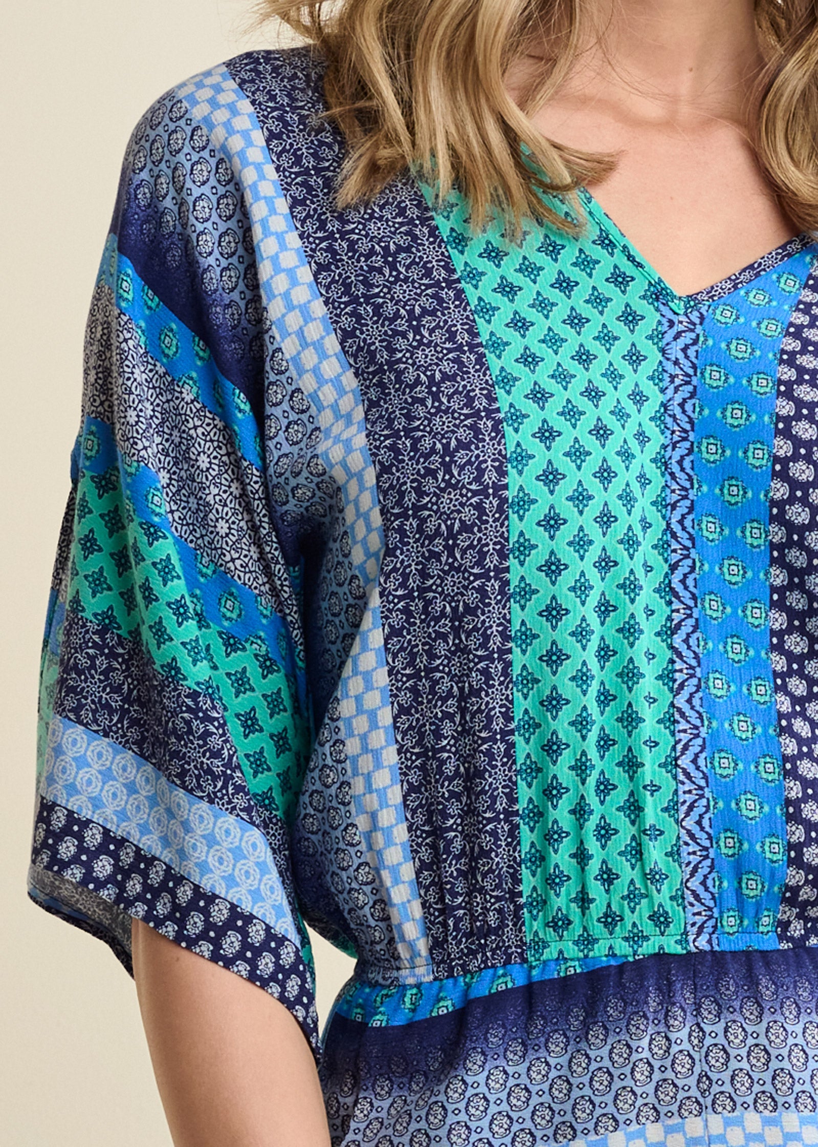 Mixed Print Romper - Green Multi - Image 4