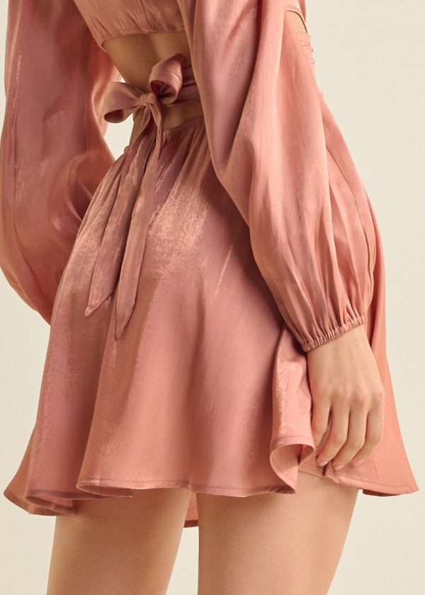 Side Cutout Romper  - Rose