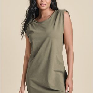 Easy Shift Dress - Olive - Image 1