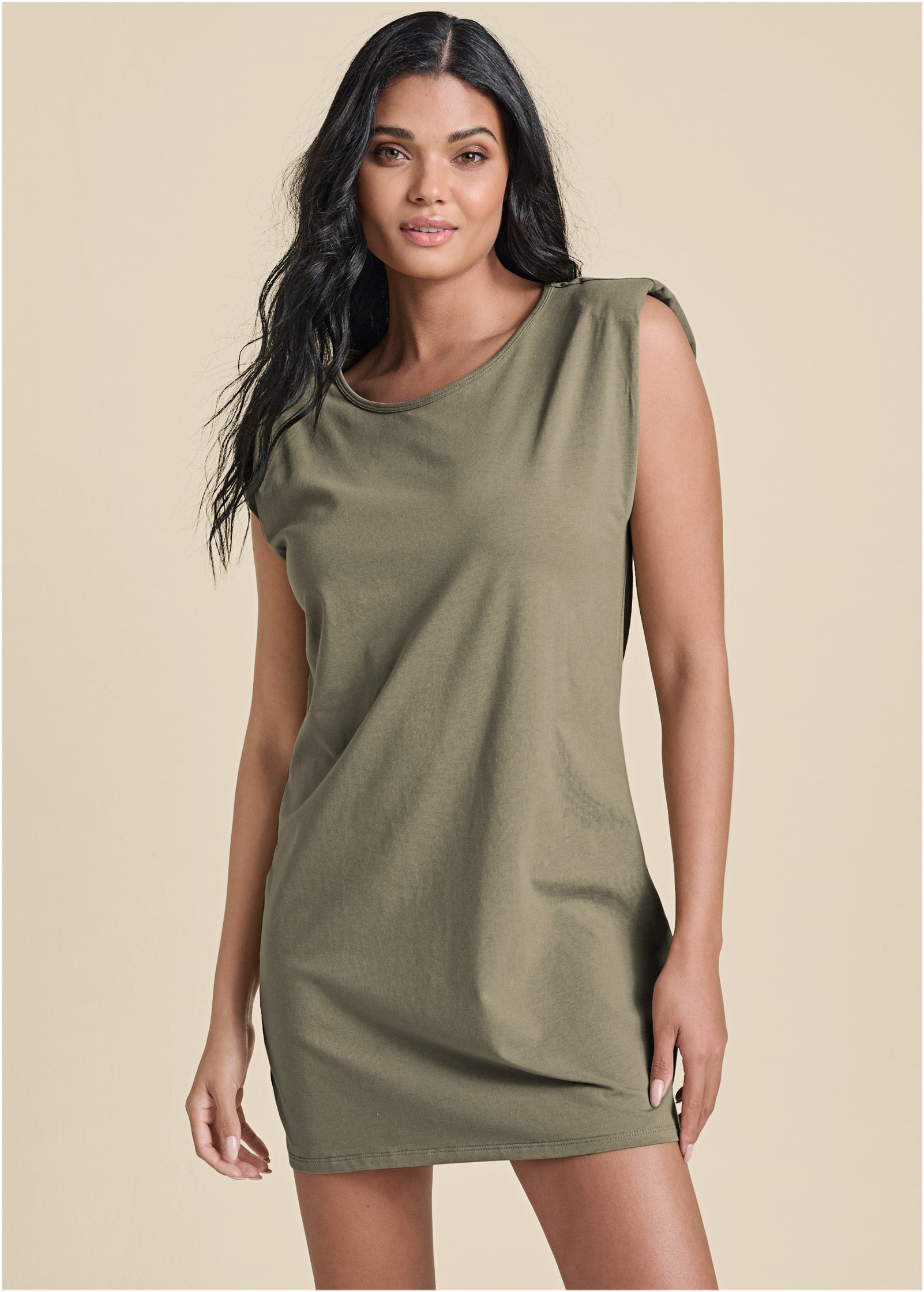 Easy Shift Dress - Olive - Image 1
