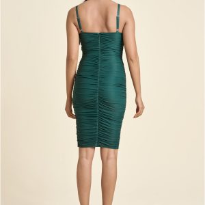 Ruched Mini Dress - Green - Image 2