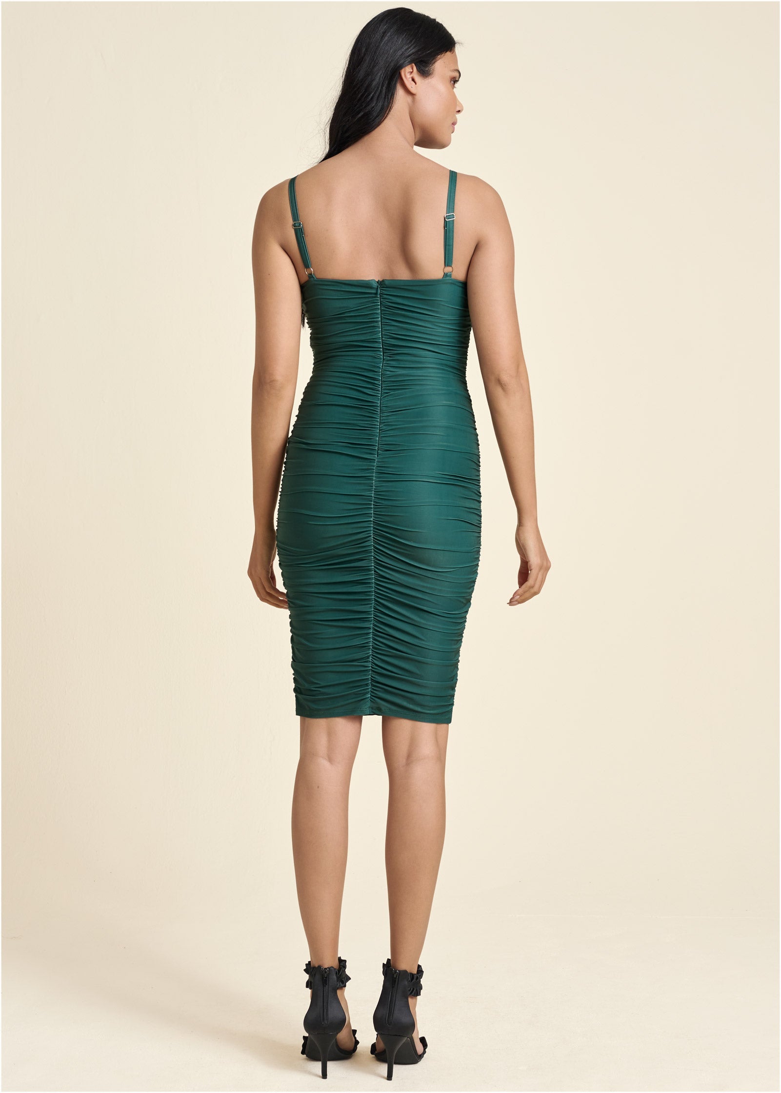 Ruched Mini Dress - Green - Image 2