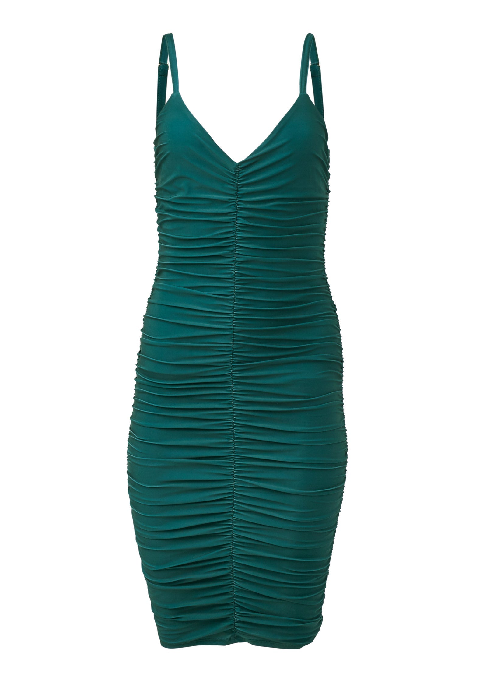 Ruched Mini Dress - Green - Image 5